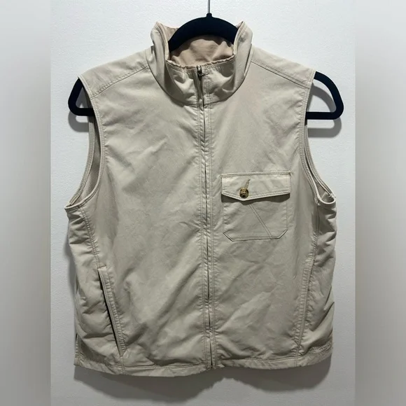 Columbia Tan Utility Vest Size M | Zip Front Hiking Outdoor Fishing Camping - Picture 2 of 10
